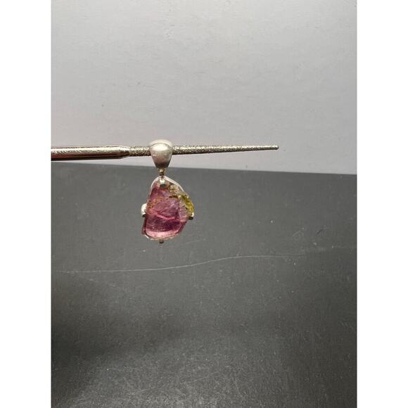 NEW Watermelon tourmaline sterling silver pendant 1.56 grams - Picture 10 of 11